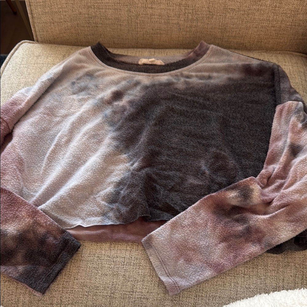 Bear Dance Gray and White Crop Top